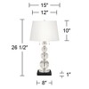 Vienna Full Spectrum Modern Table Lamp 26 1/2" High Square Black Marble Riser Crystal Spheres Drum Shade for Bedroom Living Room - 4 of 4