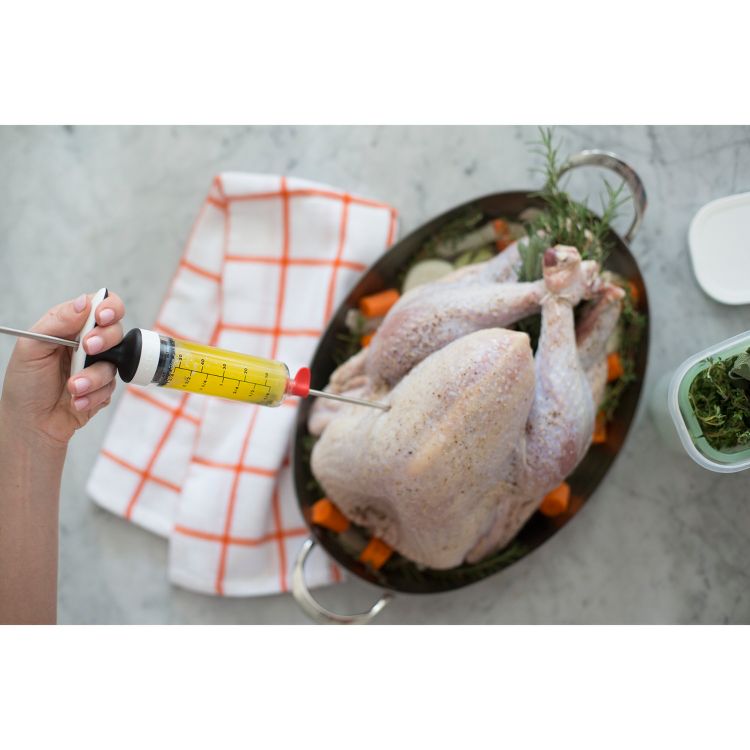 OXO Flavor Injector for Meat &#38; Poultry: Turkey Marinade Syringe, Dishwasher-Safe, Black, 2 oz Capacity, 4 of 6