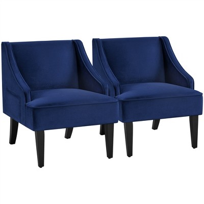 Yaheetech Set of 2 Modern Velvet Accent Chair for Living Room Bedroom