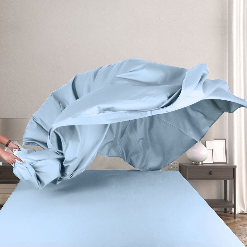 Luxury Flat Sheet Only, 600 Thread Count - 100% Cotton Sateen, Soft, Cool & Breathable by California Design Den, 3 of 9