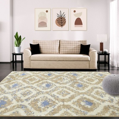 Modern Abstract Area Rug with Non Slip Backing Low Pile Ultra Soft Floor Carpet Non Shedding Stain Resistant Rug for Living Room, Bedroom Dining Room