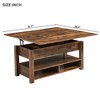 Wooden Lift Top Coffee Table with Hidden Compartment Modern Rectangle Center Tables with Open Storage Shelf Lift Tabletop Dining Table - 3 of 4