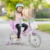 Safstar 14 Inch Kids Bike with Training Wheels, Doll Seat, Basket, Streamers, Hand Brake, Coaster Brake, Height Adjustable Seat & Handlebar - 3 of 4
