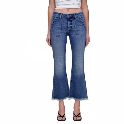 Women's Happi Cargo Cropped Flare Jeans - HIDDEN