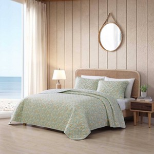 Tommy Bahama Pineapple Bloom Quilt Set Green - 1 of 4