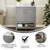 Taylor & Logan 30" Vivien Bathroom Vanity Gray: Carrara Marble Top, Ceramic Sink, Adjustable Shelf - 2 of 4