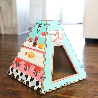 Quirky Kitty Diner Cardboard Cat Scratch House