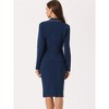 INSPIRE CHIC Women's Business Suit Tweed Trim Blazer and Skirt Suit Set 2 Pieces - 4 of 4