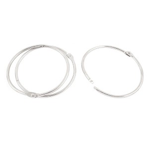 Unique Bargains Metal Binder Hinge Snap Loose Leaf Ring for Book Office 3 Pcs 3" Diameter - 1 of 4