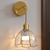 DORESshop 7 in. 1-Light Gold Wall Sconce Lights with Dome Glass Shade, RGBCW Dimmable with Remote, Modern Accent Lighting, 2-Pack - 2 of 4