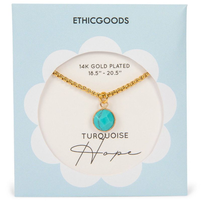 Gold Plated Turquoise Stone Pendant Necklace | ETHICGOODS, 2 of 6