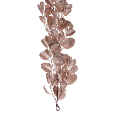 72" Café Latte Artificial Dogwood Glitter Garland for Outdoor Front Door