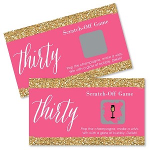 Big Dot of Happiness Chic 30th Birthday - Pink and Gold - Birthday Party Game Scratch Off Cards - 22 Count - 1 of 4