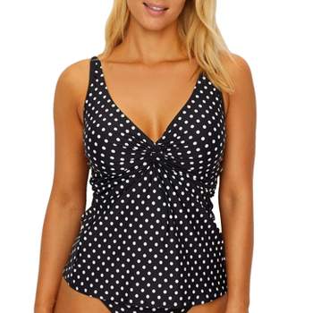 Sunsets Women's Black Dot Forever Underwire Tankini Top - 77D-BKDT