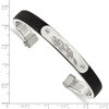 Black Bow Jewelry Men's Stainless Steel and Black Rubber 8mm Dragon Cuff Bracelet - 4 of 4