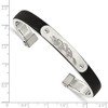 Black Bow Jewelry Men's Stainless Steel and Black Rubber 8mm Dragon Cuff Bracelet - image 4 of 4