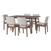 JANSNO 7-Piece Modern Dining Set with Solid Wood Rectangular Table & Linen Upholstered Chairs - 2 of 4