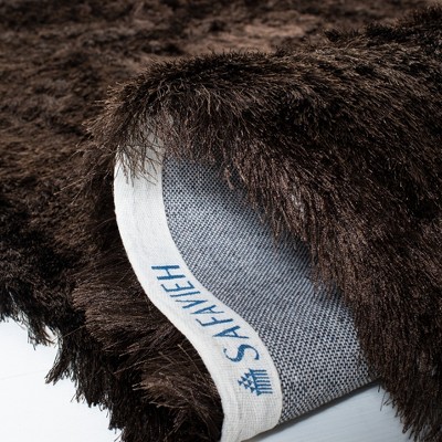 Chocolate 5' x 7' Hand-Tufted Synthetic Fur Shag Rug