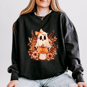 Simply Sage Market Girl Ghost Floral Lightweight Garment Dyed Sweatshirt - 1 of 4