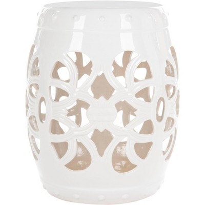 Antique White Ceramic Imperial Vine Garden Stool