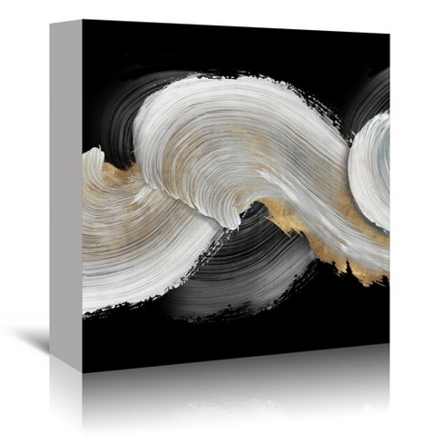 Americanflat Abstract 10x10 Gallery Wrapped Canvas - White Swirls