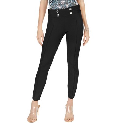 I.N.C International Concepts Womens Tab Front Casual Leggings, Black, 0