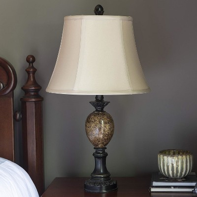 Decor Therapy Mae Resin Marble Table Lamp Bronze