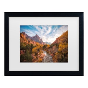 Trademark Fine Art - Michael Zheng Watchman Sunset Matted Framed Art - 1 of 4