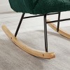 TopComfy Accent Chairs Soft Chair Glider Chair Tufted Upholstered Teddy Fabric Rocking Chair Accent Chair for Living Room, Green, 28.5"*27.2"*11.5" - 4 of 4
