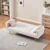 Modern 71.7" Teddy Convertible Sofa Bed with Fold-Down Backrest, Metal Legs & 2 Throw Pillows, Compact Sofa for Small Spaces–The Pop Home - 3 of 4