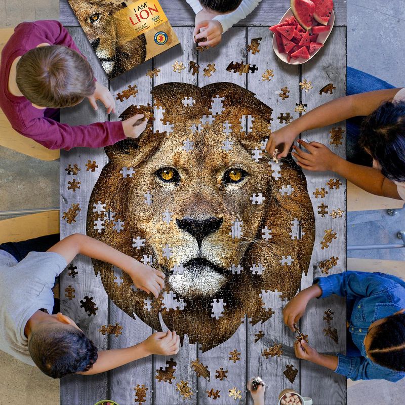 Madd Capp Games I AM Lion 550 Piece Animal Head-Shaped Jigsaw Puzzle, 5 of 7