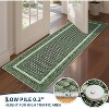 Washable Braided Printed Area Rug, Non Slip Low Pile Foldable Carpet, Soft Thin Stain Resistant Mat for Living Room Bedroom Kitchen - 2 of 4