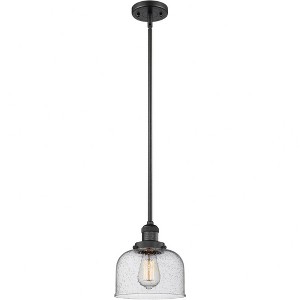 Bell - 1 Light Stem Hung Mini Pendant In Industrial Style-10 Inches Tall and 8 Inches Wide - 1 of 1
