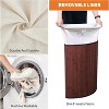 Corner Laundry Hamper w/ Lid, 15.5gal(58L) Foldable Bamboo Basket w/ Washable Liner Bag, Wicker Clothes Hamper for Bedroom Bathroom Apartment - 4 of 4