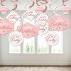 Big Dot of Happiness Pink Rose Gold Birthday - Happy Birthday Party Hanging Decor - Party Decoration Swirls - Set of 40 - 3 of 4