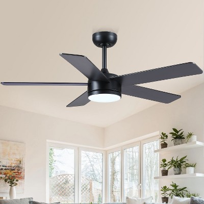 46 Inches Downrod ceiling Fan with Light,Reversible Wind,Timer Setting