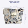 Unique Bargains Travel Zipper Floral Makeup Bags and Organizers Gray Blue - 4 of 4