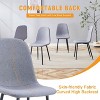 CAVINAS Set of 4 Modern Linen-Cotton Dining Chairs, Kitchen Side Chair with Gold Metal Legs - 3 of 4