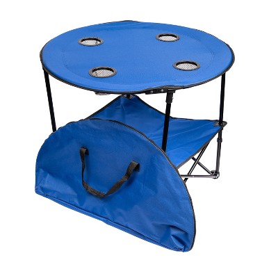 Lexi Home Durable 28" Round Folding Table with Carry Bag
