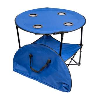 Lexi Home Durable 28" Round Folding Table with Carry Bag