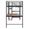 Bellemave Twin Size Metal Loft Bed with Desk and Metal Grid,  Stylish Metal Frame Bed with Lateral Storage Ladder and Wardrobe, Black - 4 of 4