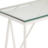 55 Downing Street Modern Chrome Stainless Steel Rectangular Console Table 47 1/4" x 15 3/4" Silver Glass Tabletop for Living Room Bedroom Bedside Home - 3 of 4