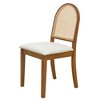 Vatros Modern 6-Piece Dining Table Set with 4 Upholstered Rattan Back Dining Chairs and Bench, Walnut - 4 of 4