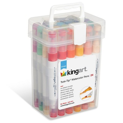 KINGART Twin-Tip® Watercolor Pens 24 Colors