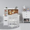 Kids Study Table with Chair,  Whiting Desk Set for Kids, Student Reading Desk with Bookshelf, Board Cabinets for Boys Girls, Kids Activity Table - 3 of 4