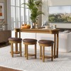 Grungis 4 Piece Wood Dining Table Set,Breakfast Table and Chairs Set with 3 Upholstered Padded Stools,Dining Table Set for Kitchen - 2 of 4