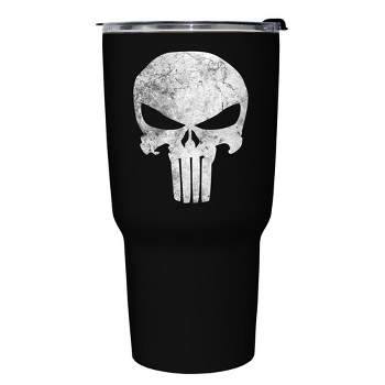 Marvel Punisher Distressed Skull Logo Stainless Steel Tumbler w/Lid
