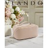 Vlando Makeup Bag， Make up Pouch PU Leather Open Flat Cosmetic Bag - 4 of 4
