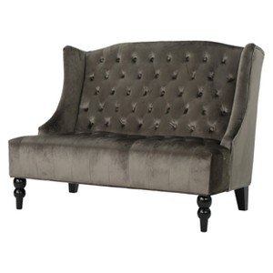 Leora Winged Loveseat - Gray - Christopher Knight Home