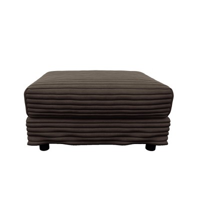 PAGED Corduroy Fabric Wooden Ottoman, Modern Sectional Sofa Footstool Module with High-density Sponge, Vanity Chair for Living Room, Bedroom